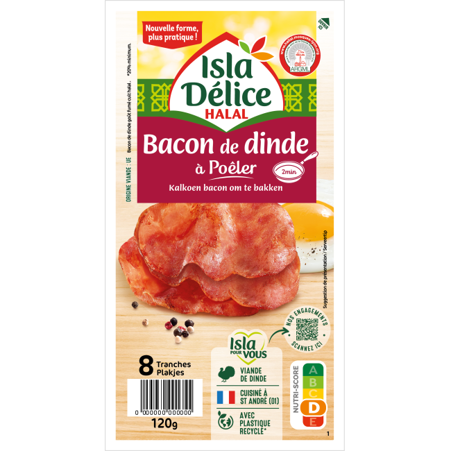 Bacon de dinde goût fumé à poêler 8 tranches
