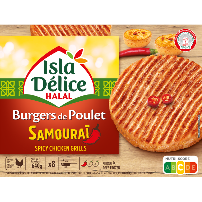 8 Burgers de poulet sauce samouraï 640g