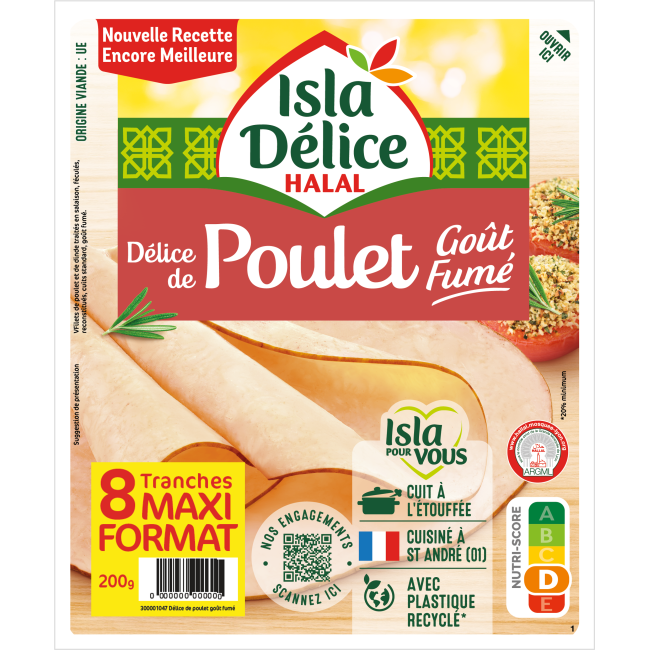 Délice de poulet goût fumé 8 tranches