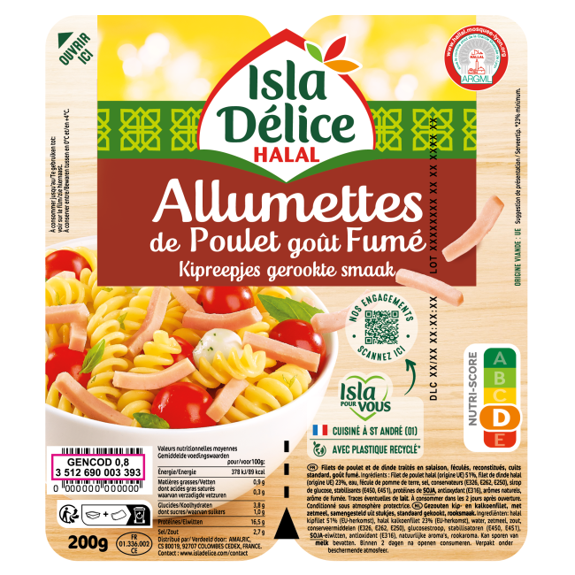 Allumettes de volaille goût fumé 2x100g