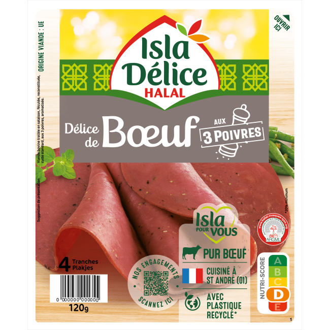 Délice de bœuf aux 3 poivres 4 tranches