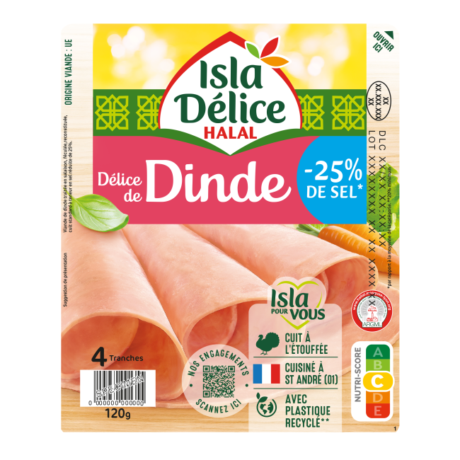 Délice de dinde -25% de sel 4 tranches