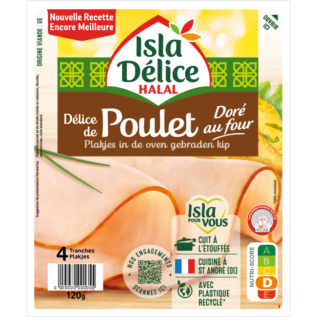 Délice de poulet doré au four 4 tranches