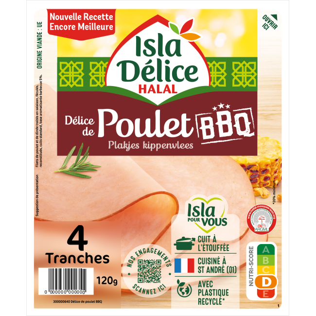 Délice de poulet goût BBQ 4 tranches