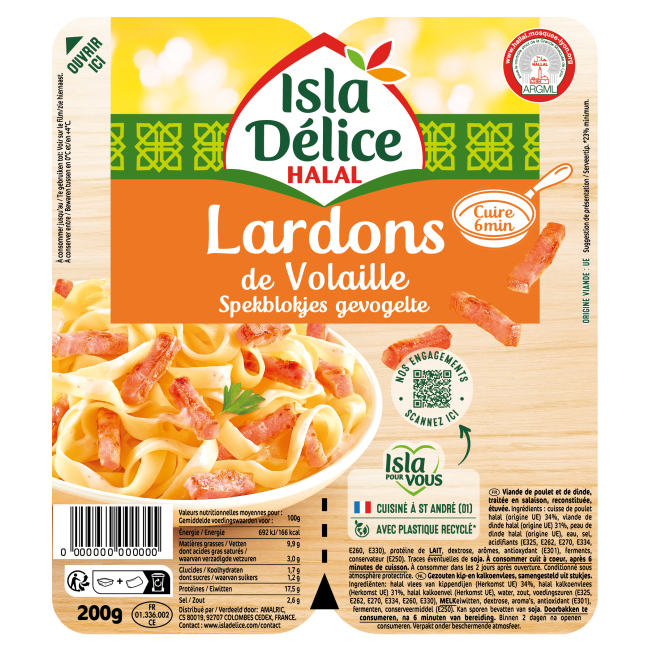 Lardons de volaille Nature 2x100G