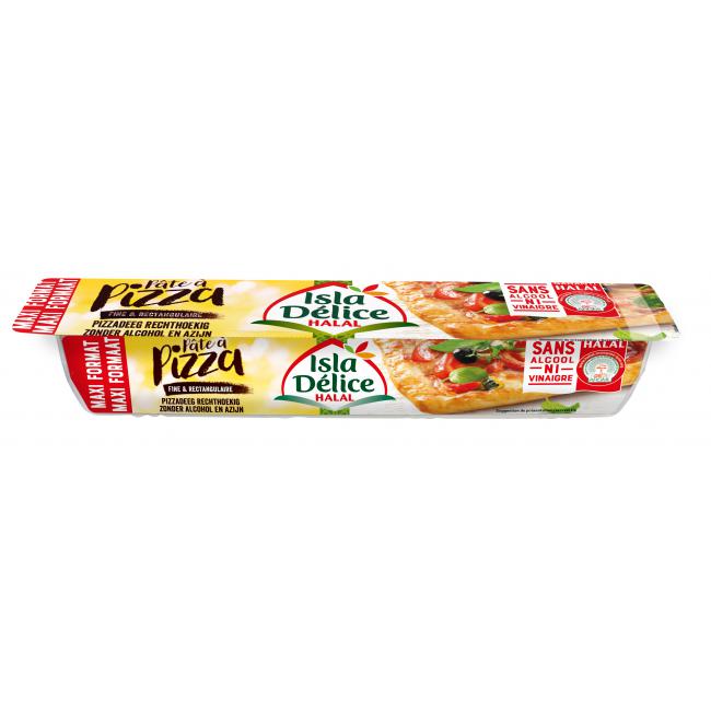 Pâte à pizza fine et rectangulaire