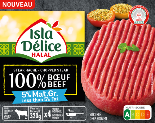 4 Steaks Hachés 100% Bœuf 5% MG 320g
