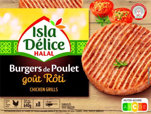 8 Burgers de poulet goût rôti 560g