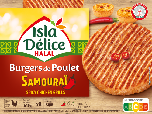 8 Burgers de poulet sauce samouraï 640g