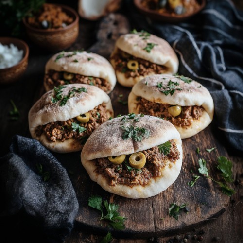 recette Batbout farcis &agrave; la viande hach&eacute;e