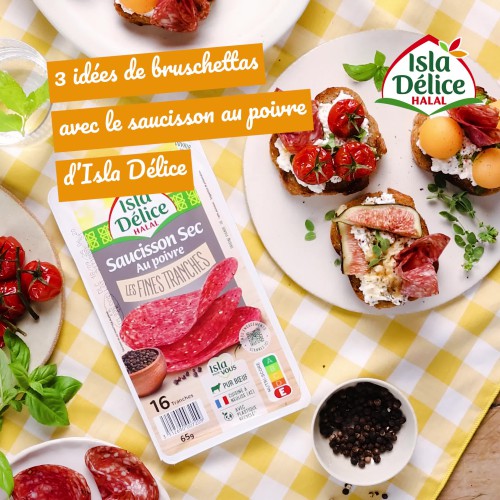 Bruschettas au saucisson au poivre