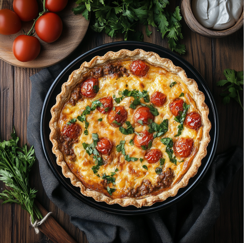 recette Quiche lorraine halal au jambon de volaille