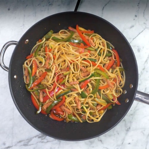 recette Wok de linguines